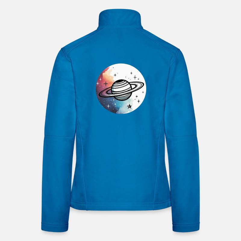 Planète minimaliste – Design spatial simple Veste en tissu softshell Femme