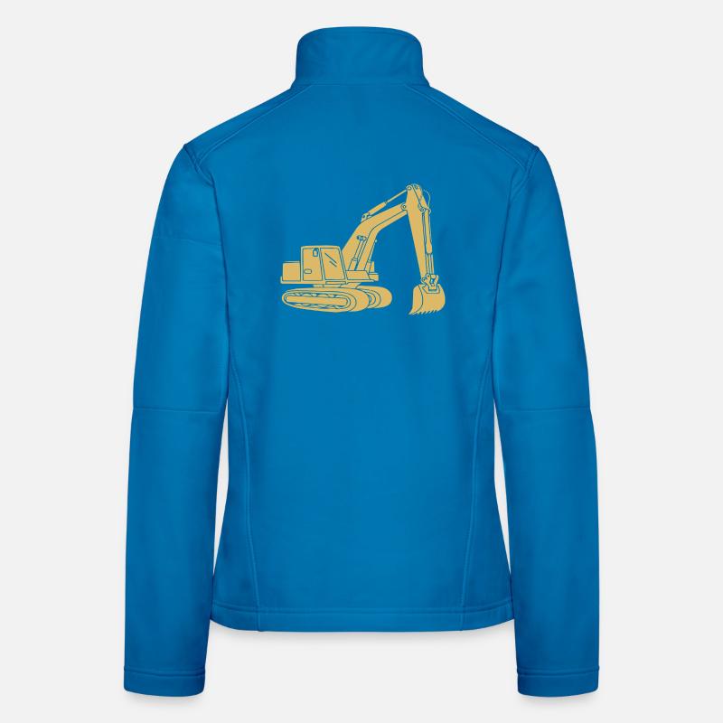 Excavator Silhouette Construction Equipment Operator Civil Engineering Women's Softshell Jacket