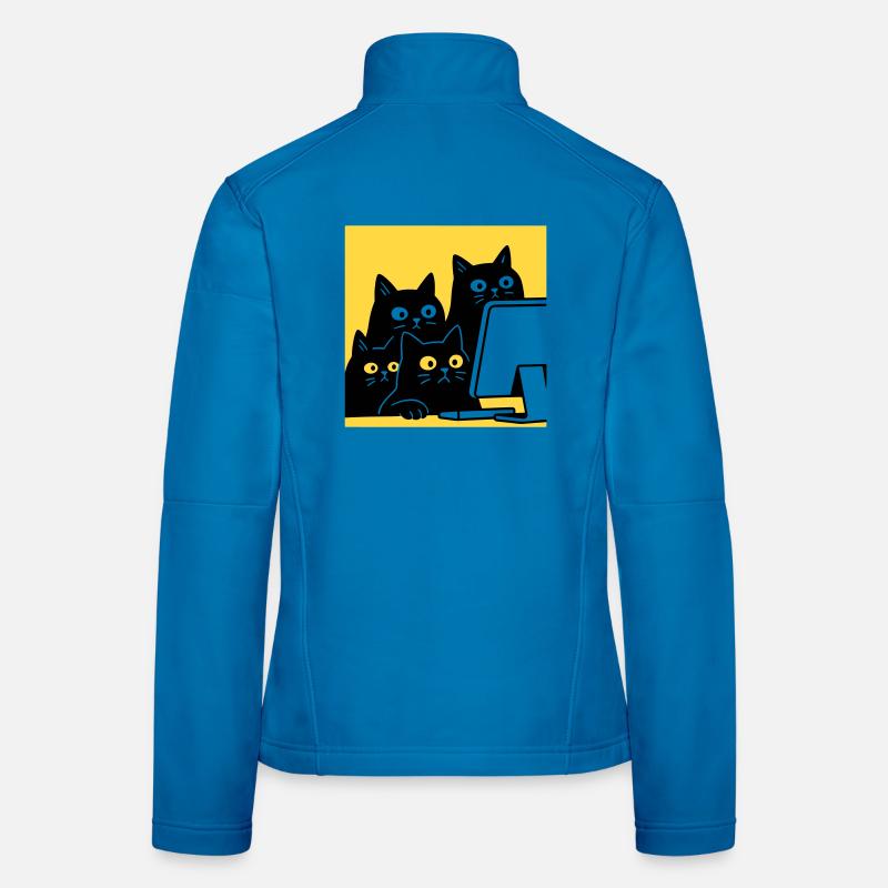 Chats regardant Catcontent Veste en tissu softshell Femme