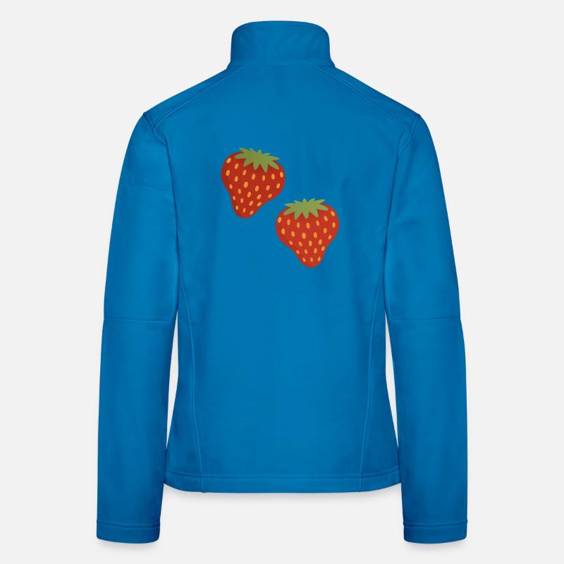 Lebendiges Erdbeermuster für Freizeitkleidung - Frauen Softshelljacke - Lichtblau
