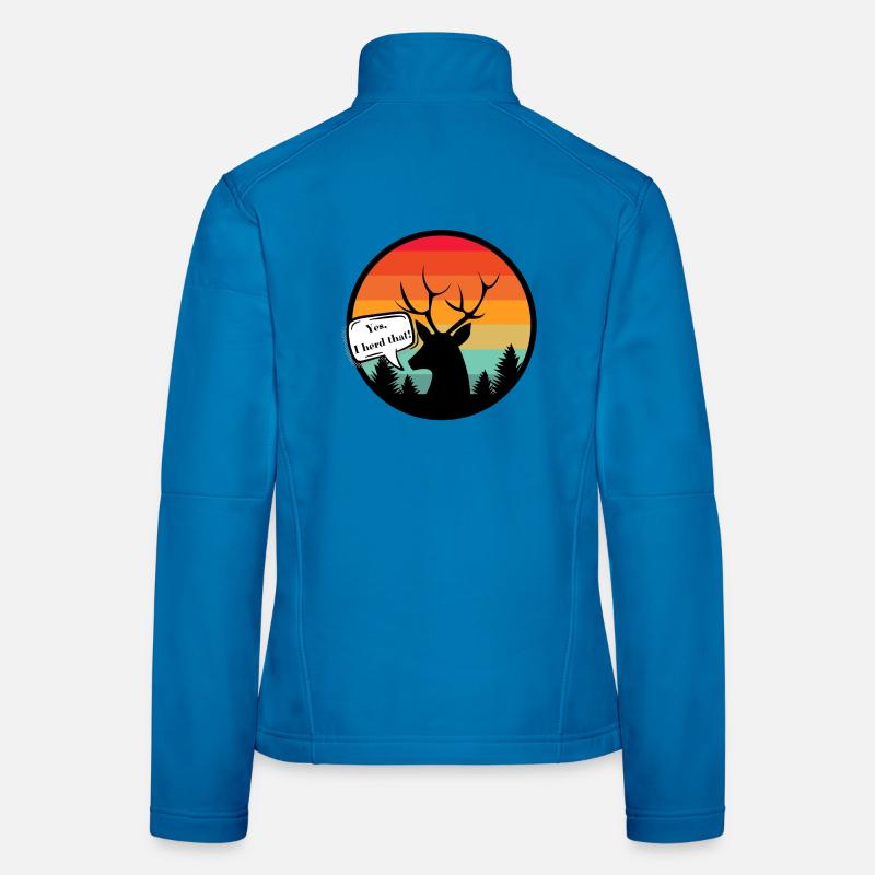 Deer with retro style sunset background Women's Softshell Jacket