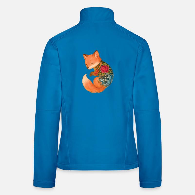Tattooed Fox Cub – Floating Serenity - Women's Softshell Jacket - light blue