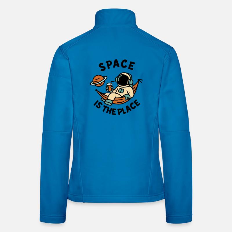 Space Explorer Astronaut Relaxing Design Women's Softshell Jacket