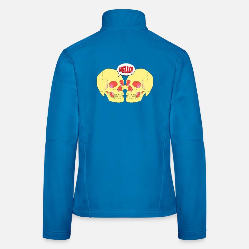Funny Talking Skulls – Creepy Hello Design Women's Softshell Jacket