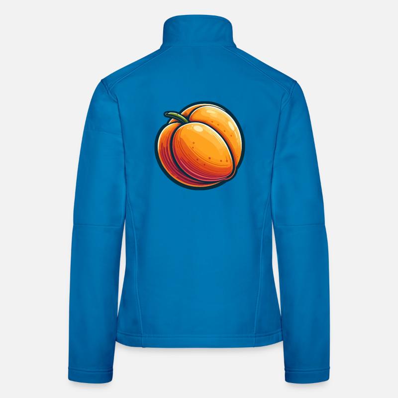 Bunte und dynamische illustrierte Aprikose Frauen Softshelljacke