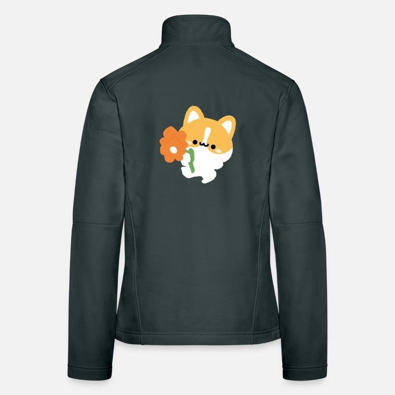 Romantischer Corgi Frauen Softshelljacke