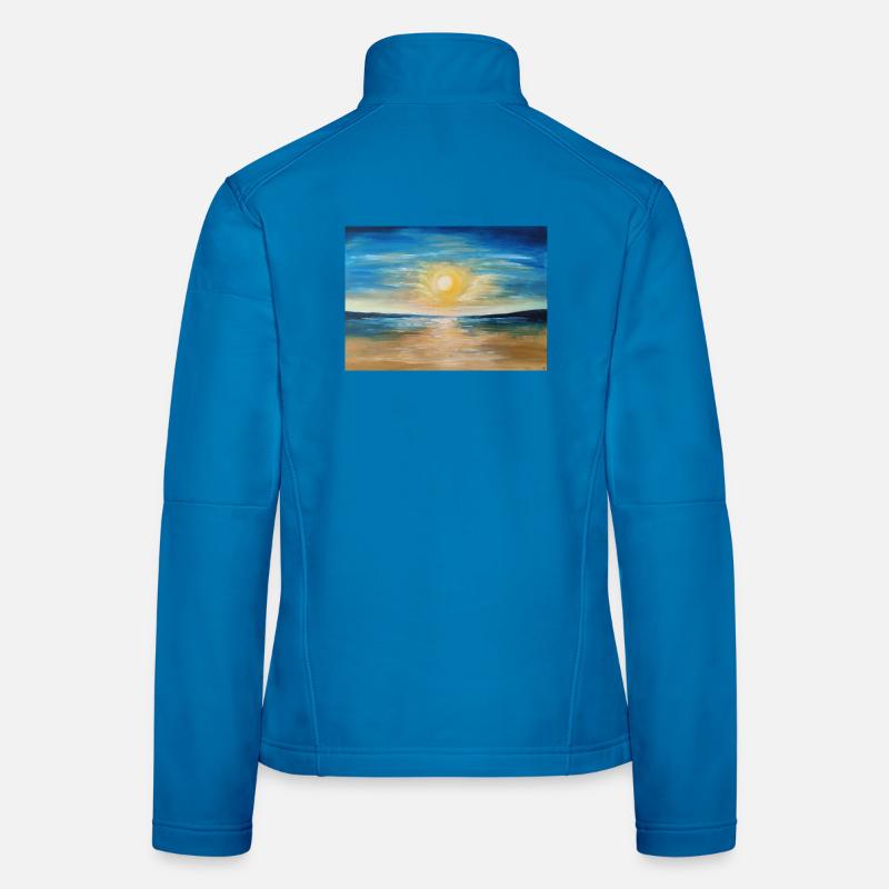 Reflet du coucher de soleil sur les eaux calmes Veste en tissu softshell Femme