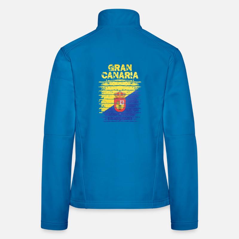Guanche Flag Design on Rustic Look Women's Softshell Jacket