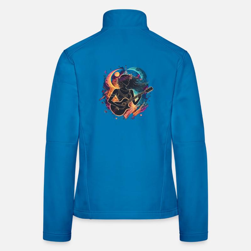 Illustration d’art de guitariste céleste Veste en tissu softshell Femme