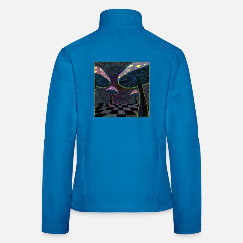 Psychedelic Mushroom Forest Scene Women's Softshell Jacket