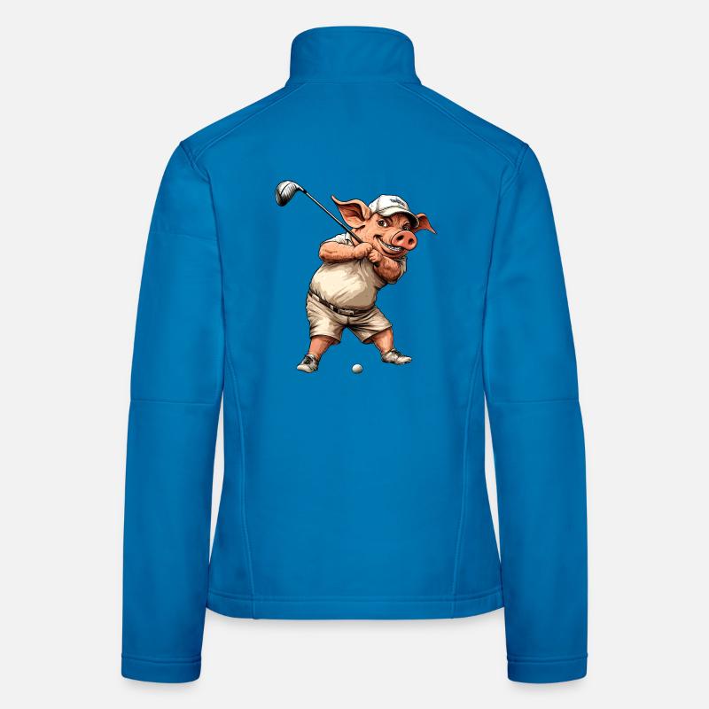 Pig Golfer / Golf Pig Women's Softshell Jacket