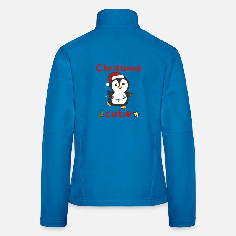 Pingouin de Noël Pingouins Mignon de Noël Veste en tissu softshell Femme