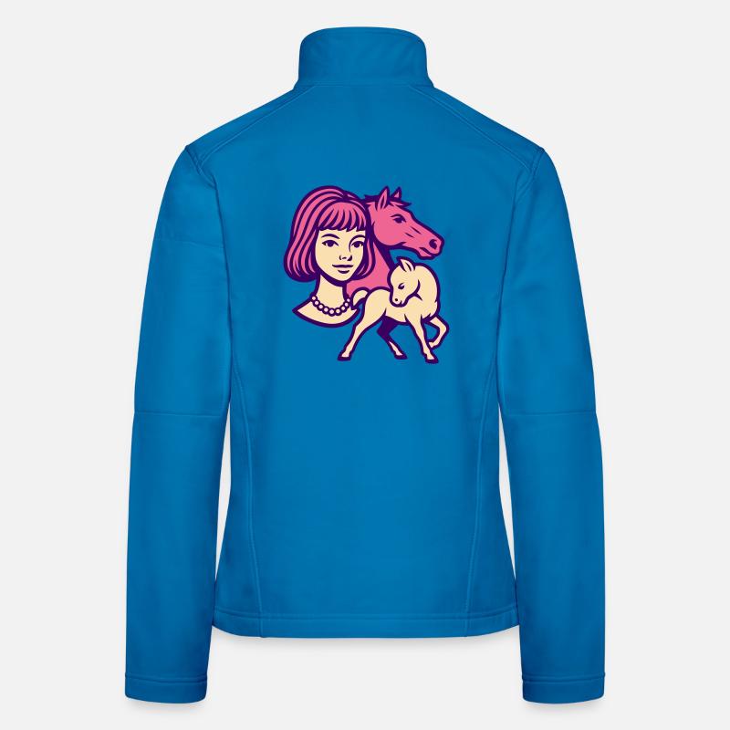 Pferdemädchen Pop-Art rosa Frauen Softshelljacke