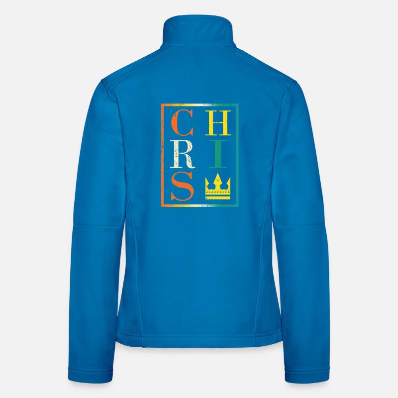 Conception de collage de lettres royales Veste en tissu softshell Femme