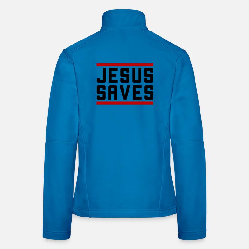 Jesus Rettet Christlich - Frauen Softshelljacke - Lichtblau