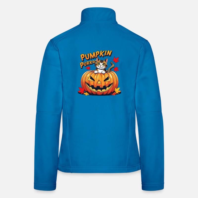 Conception de citrouille d’Halloween pour chat Veste en tissu softshell Femme