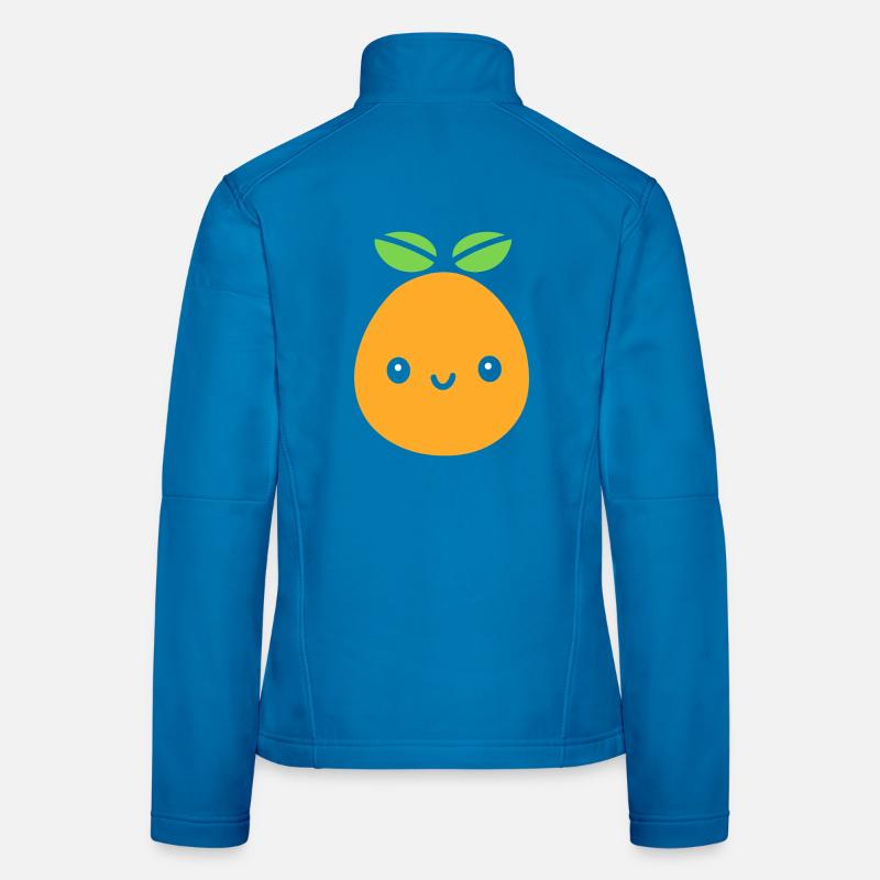 Cute citrus fruit with smiling face Mango Women's Softshell Jacket