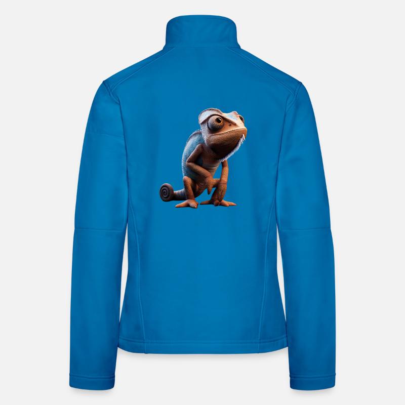 Chamäleon Echse Reptil Chameleon Leguan Eidechse Frauen Softshelljacke