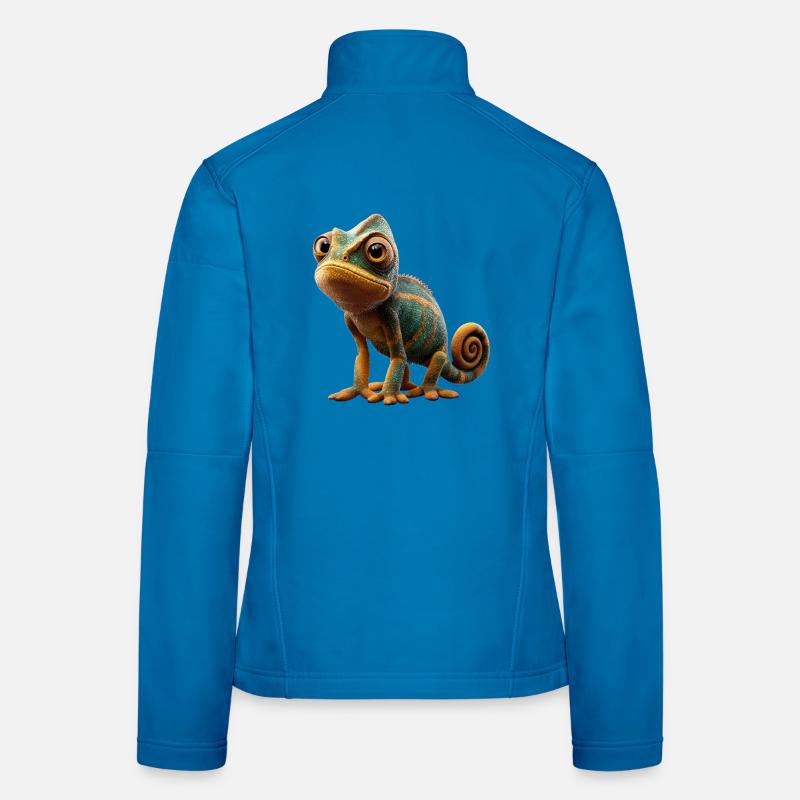 Chamäleon Echse Reptil Chameleon Leguan Eidechse Frauen Softshelljacke