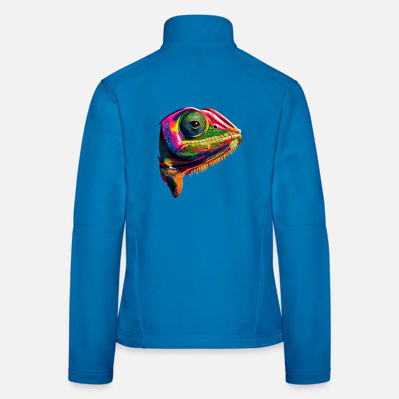 Chamäleon Echse Reptil Chameleon Leguan Eidechse Frauen Softshelljacke