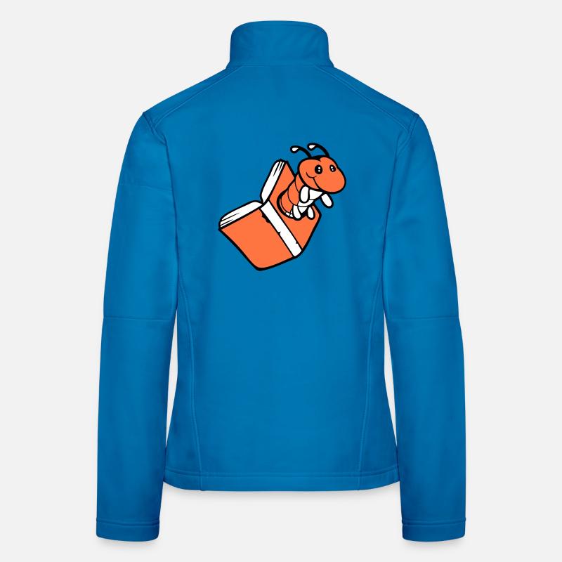 bookworm caterpillar nerd book hole geek worm read Women's Softshell Jacket