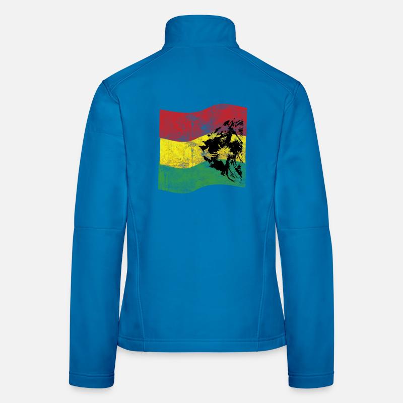 Reggae Lion with Flag Women's Softshell Jacket