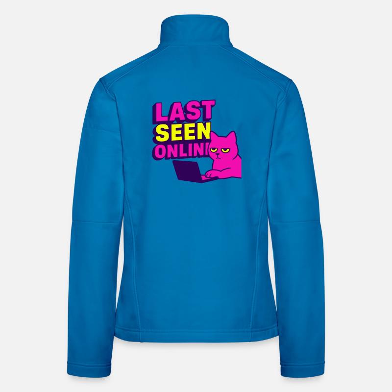 Last seen online: Meme-Design mit genervter Katze Frauen Softshelljacke