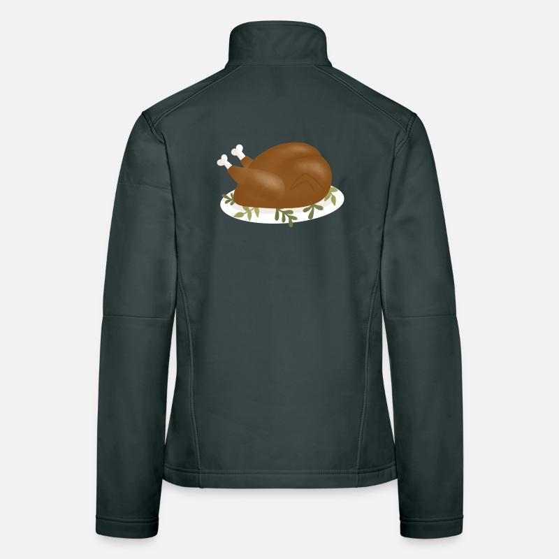 Crispy Roast Turkey Illustration Women's Softshell Jacket