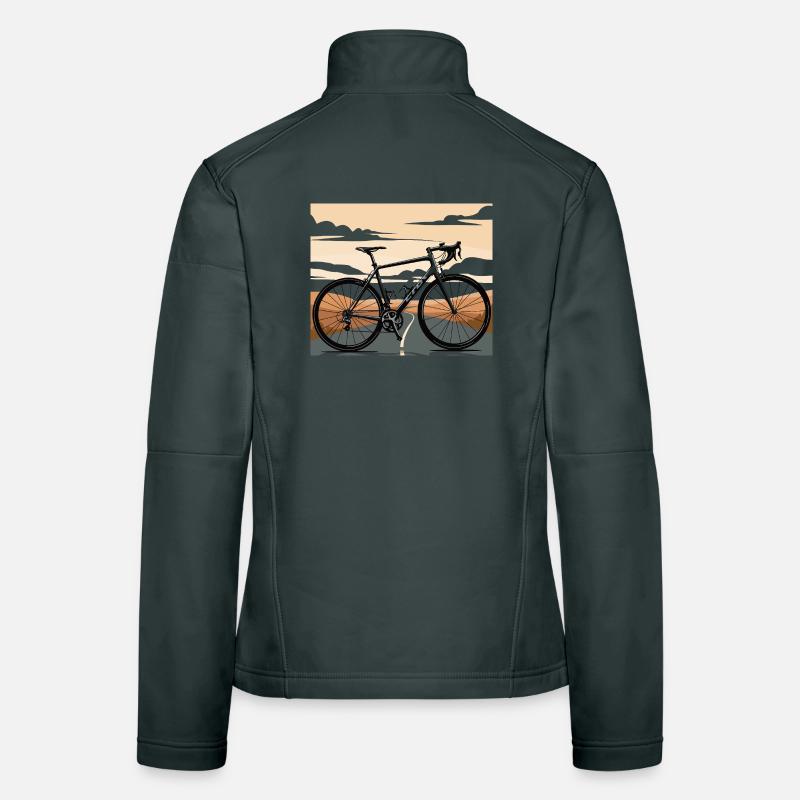 Dynamic bike in sunset Women's Softshell Jacket