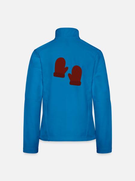 Illustration de mitaines d’hiver confortables - Veste en tissu softshell Femme - bleu clair - Dos