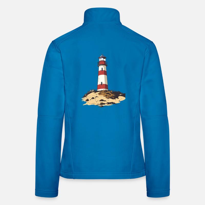 Lighthouse on a rugged coast Women's Softshell Jacket