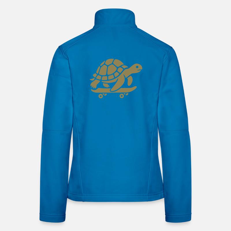 Minimalist Turtle Skateboard Skateboard Women's Softshell Jacket