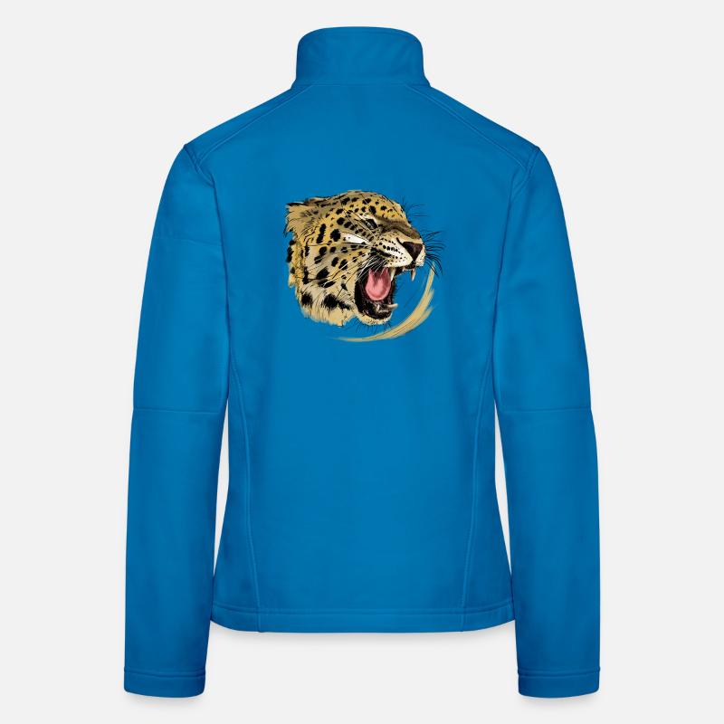 Wild predator design with leopard face Women's Softshell Jacket