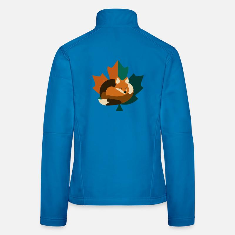 Fox in maple leaf design. Women's Softshell Jacket