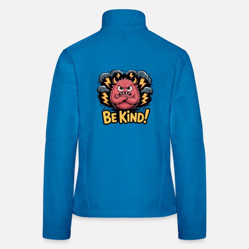 Fierce Friendly Monster with Lightning Women's Softshell Jacket