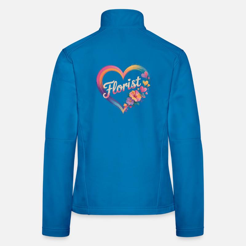Cœur de fleuriste avec des fleurs Veste en tissu softshell Femme