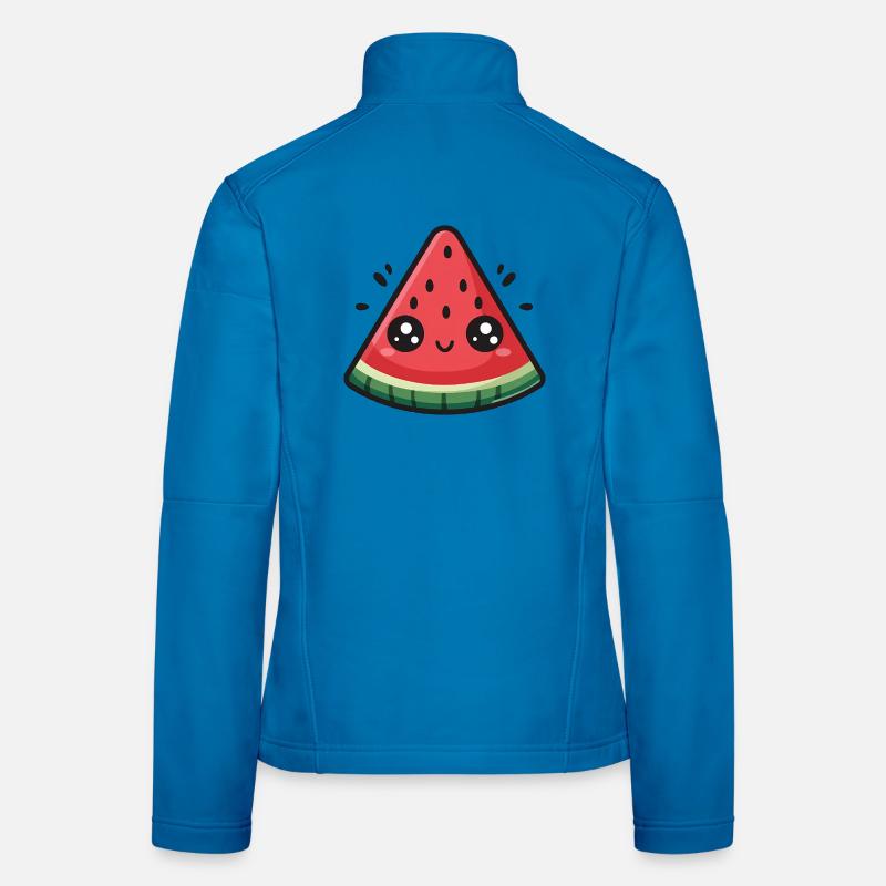 Tranche de pastèque kawaii Veste en tissu softshell Femme