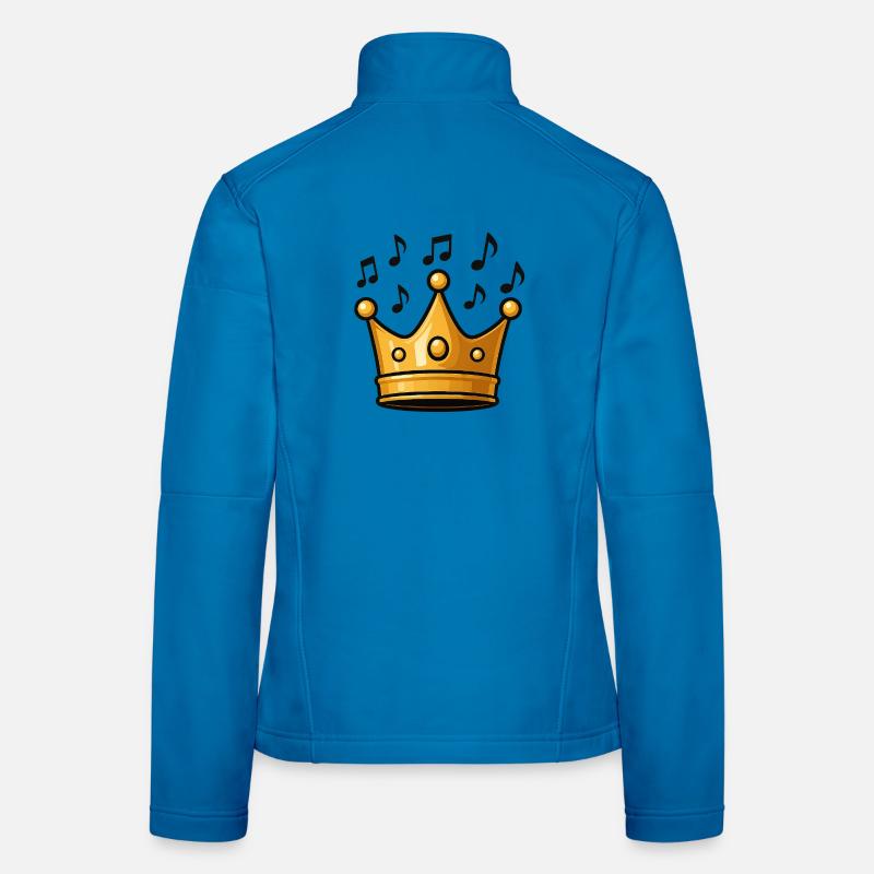 King's crown with musical elements Women's Softshell Jacket