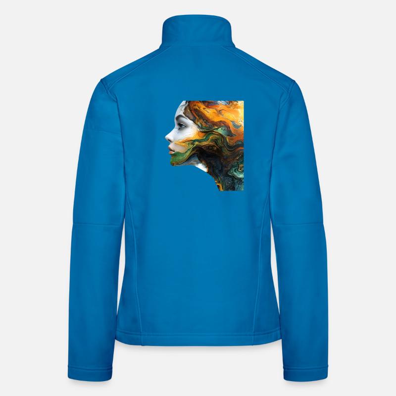 Motif de visage d’art fluide Veste en tissu softshell Femme