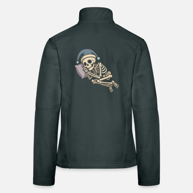 Skeleton with Santa hat Women's Softshell Jacket