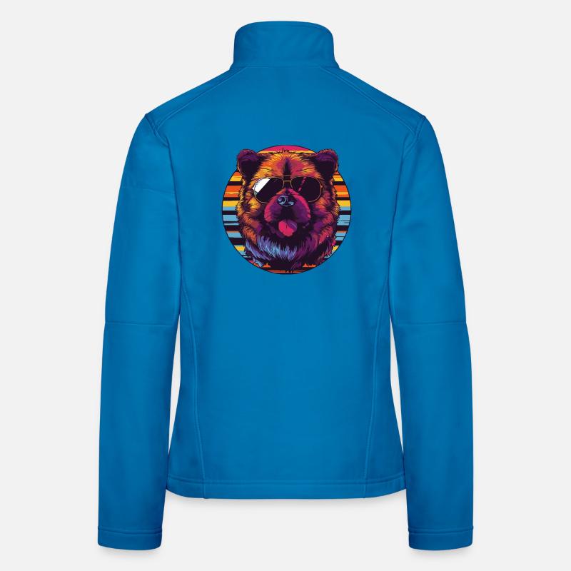 Labrador dans un style rétro coucher de soleil Veste en tissu softshell Femme