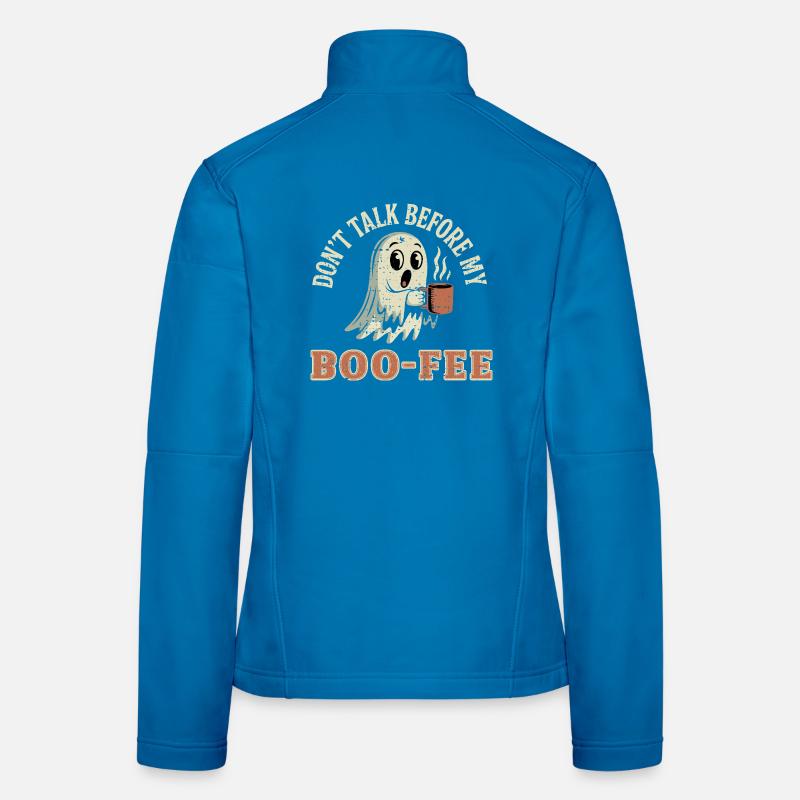 Fantôme effrayant avec citation de café Veste en tissu softshell Femme