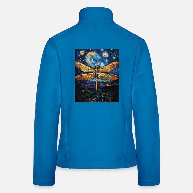 Dragonfly Van Gogh Style Starry Night Women's Softshell Jacket