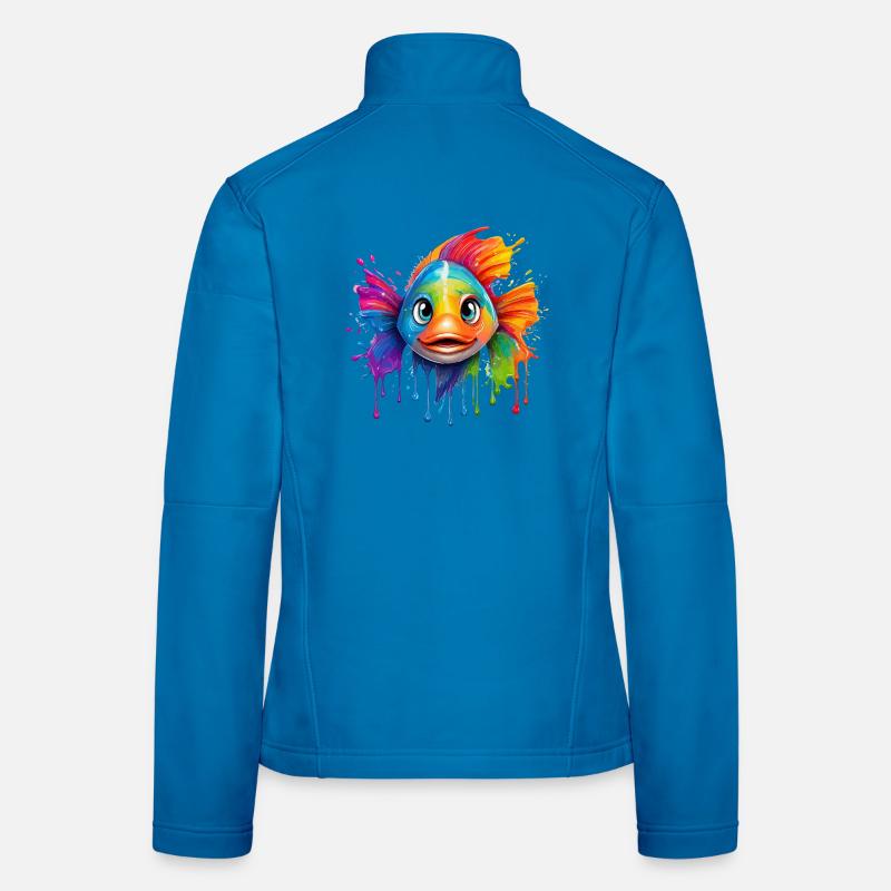 Buntfisch mit Farbexplosion Frauen Softshelljacke