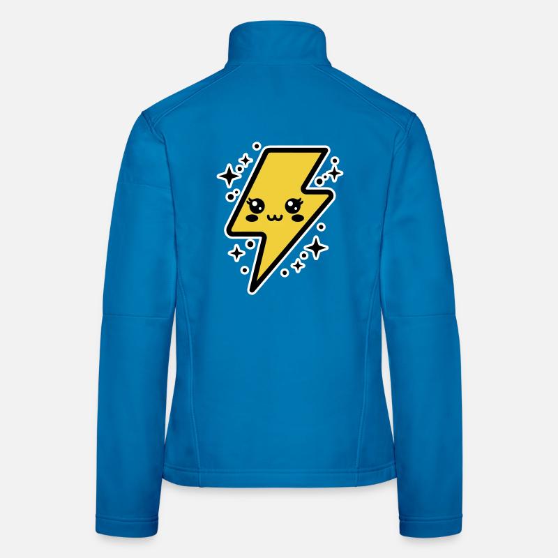 Entzückender Blitz mit Kawaii-Gesicht Frauen Softshelljacke