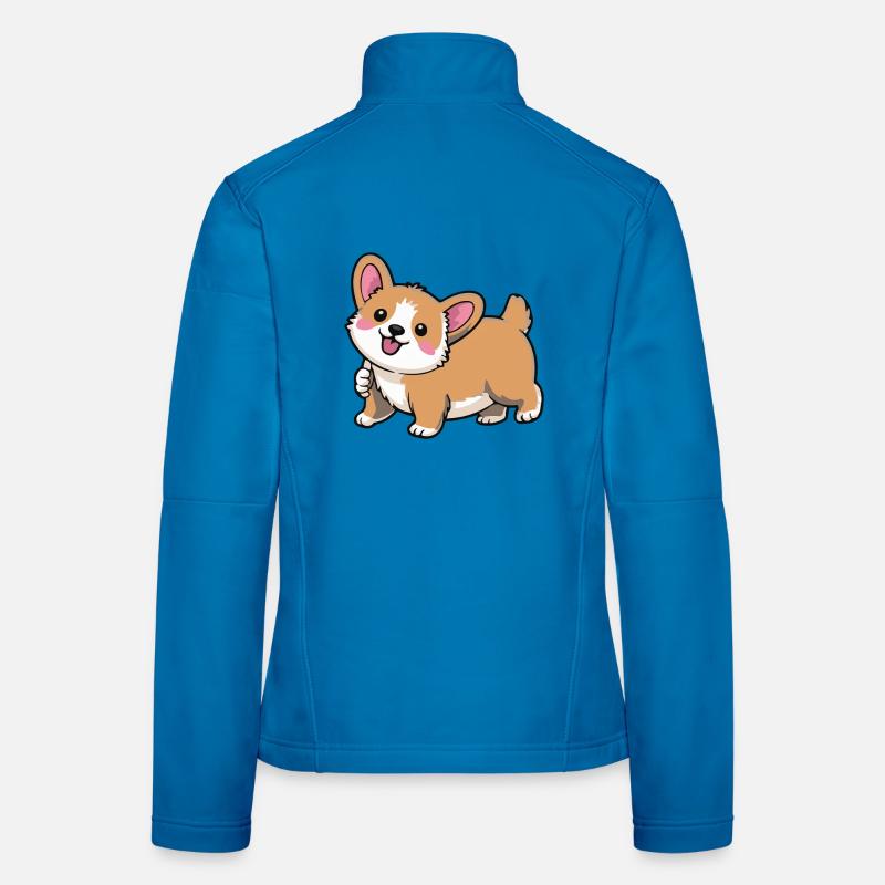 Mouvement de queue de corgi Veste en tissu softshell Femme