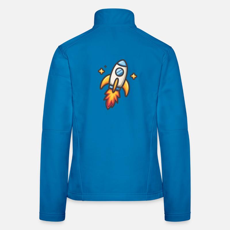 Conception de dessin animé de lancement de fusée Veste en tissu softshell Femme