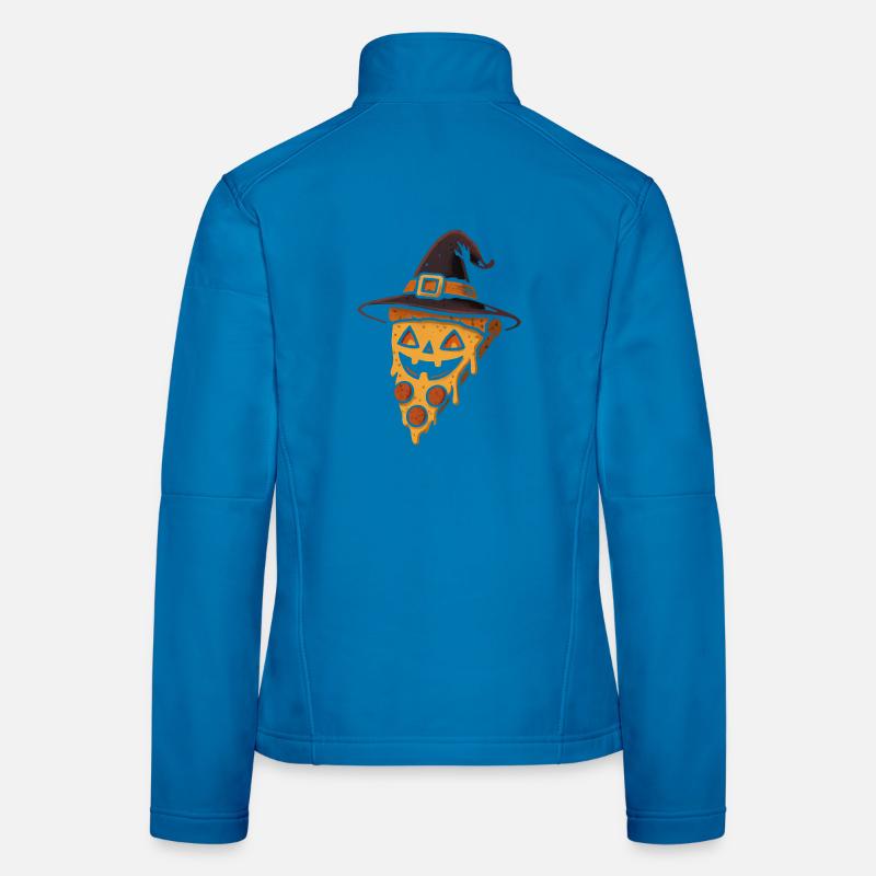 Pumpkin pizza with witch hat Women's Softshell Jacket