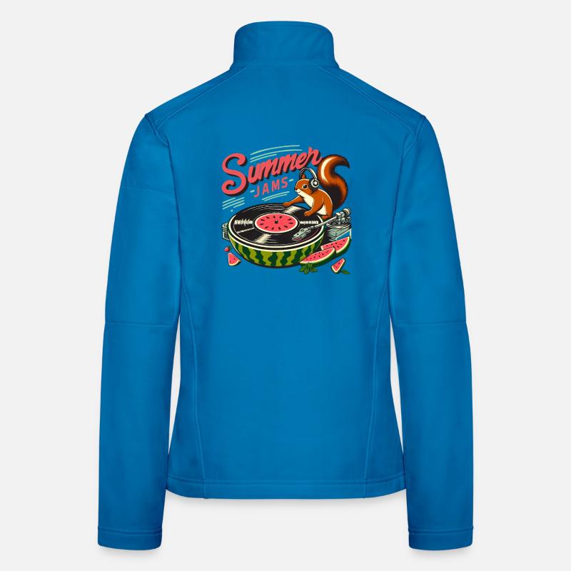Summer Jams Musik - Eichhörnchen mit Melone - Frauen Softshelljacke - Lichtblau