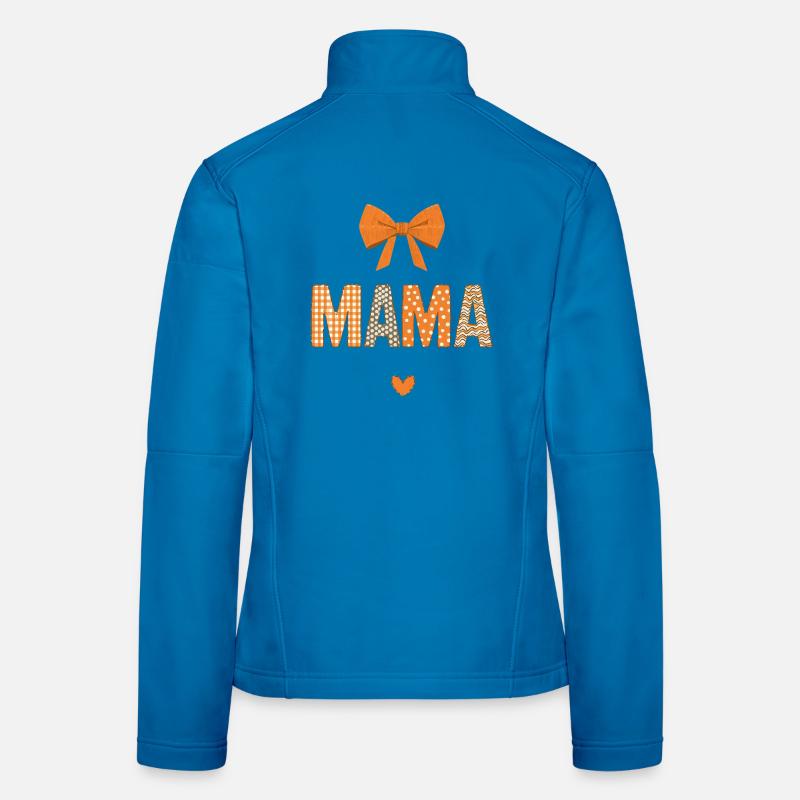 Orange Mom Patchwork Muster Frauen Softshelljacke